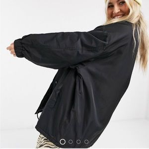 ASOS Collusion Unisex Oversized Coach Jacket Black